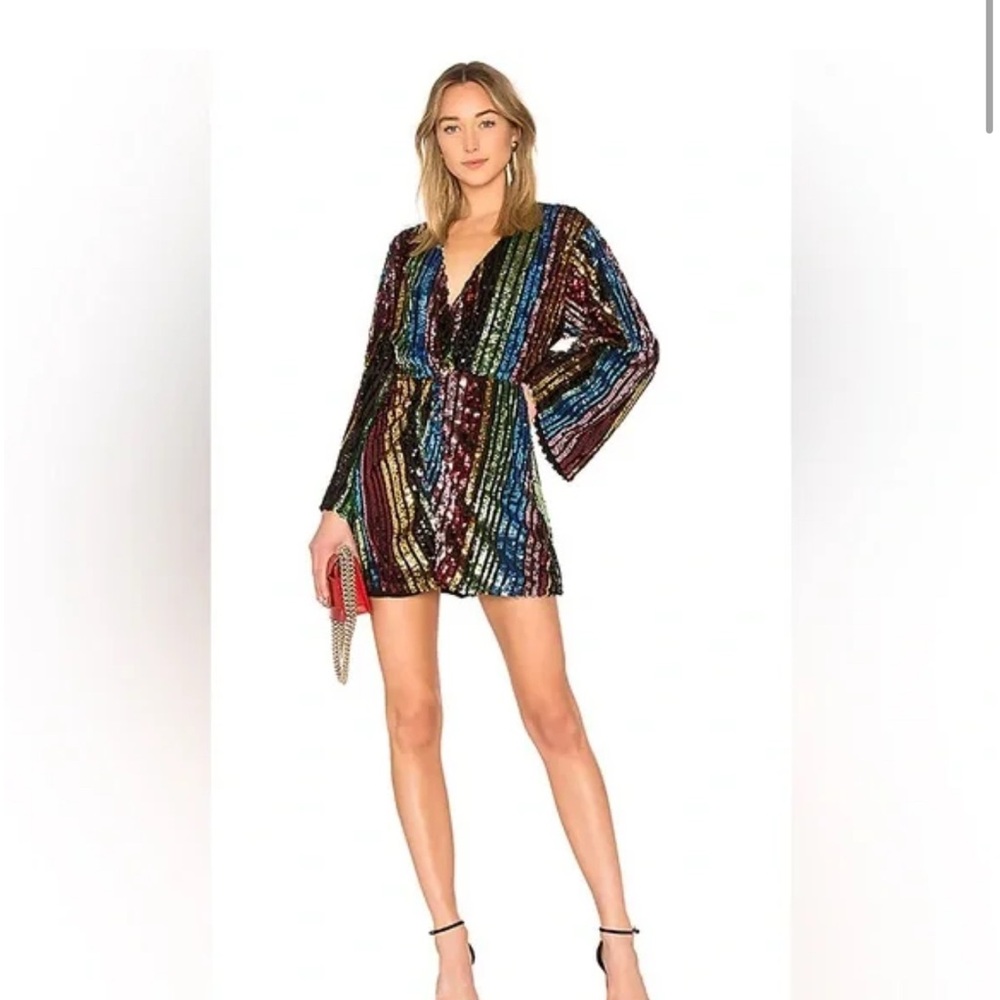 LPA Sequin Long Sleeved Mini Dress